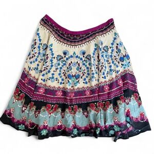 Lapis Silk Beaded Boho Fairy Skirt